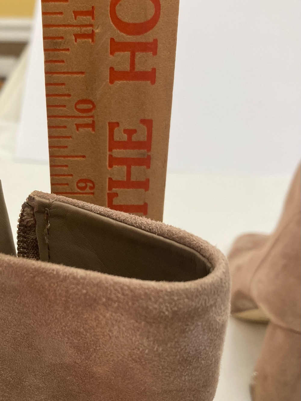 Sam Edelman Women's Taupe Suede Block Heel Ankle Boots with zipper 8.5 - Picture 8 of 10
